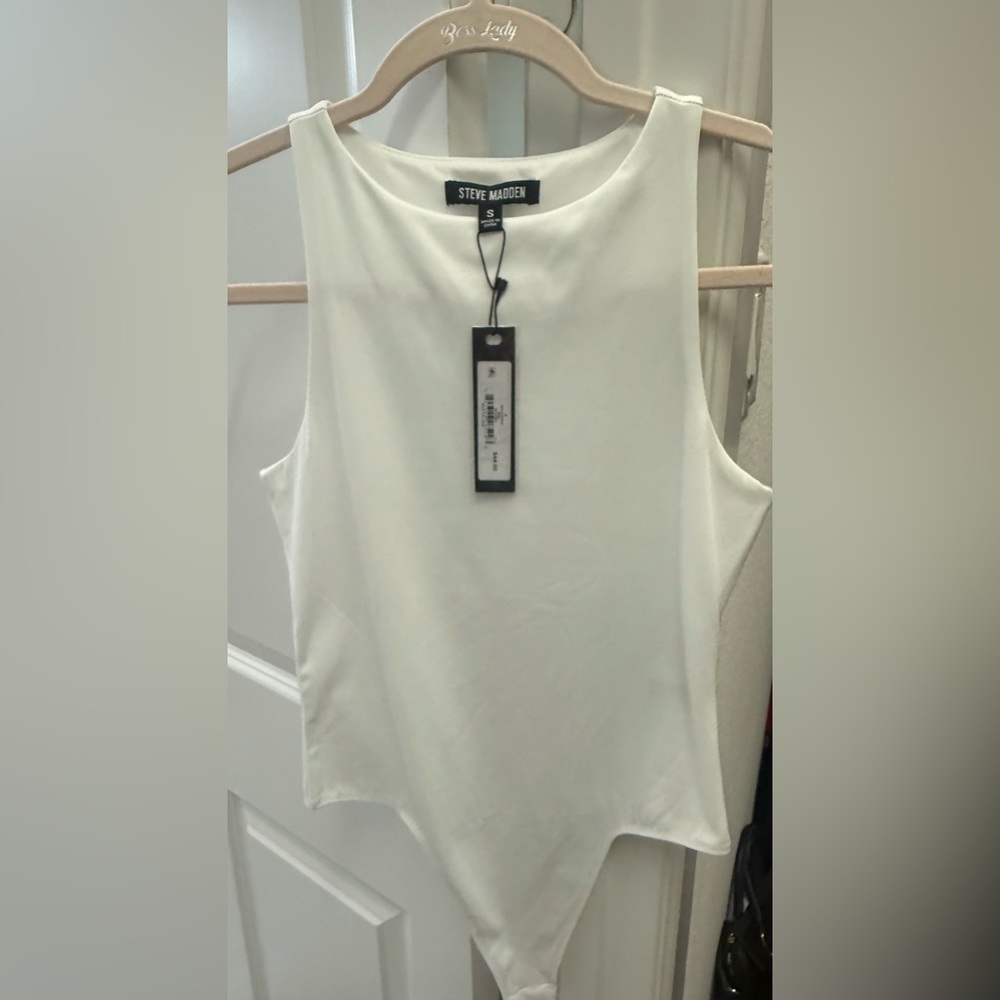 Steve Madden White Sleeveless Top